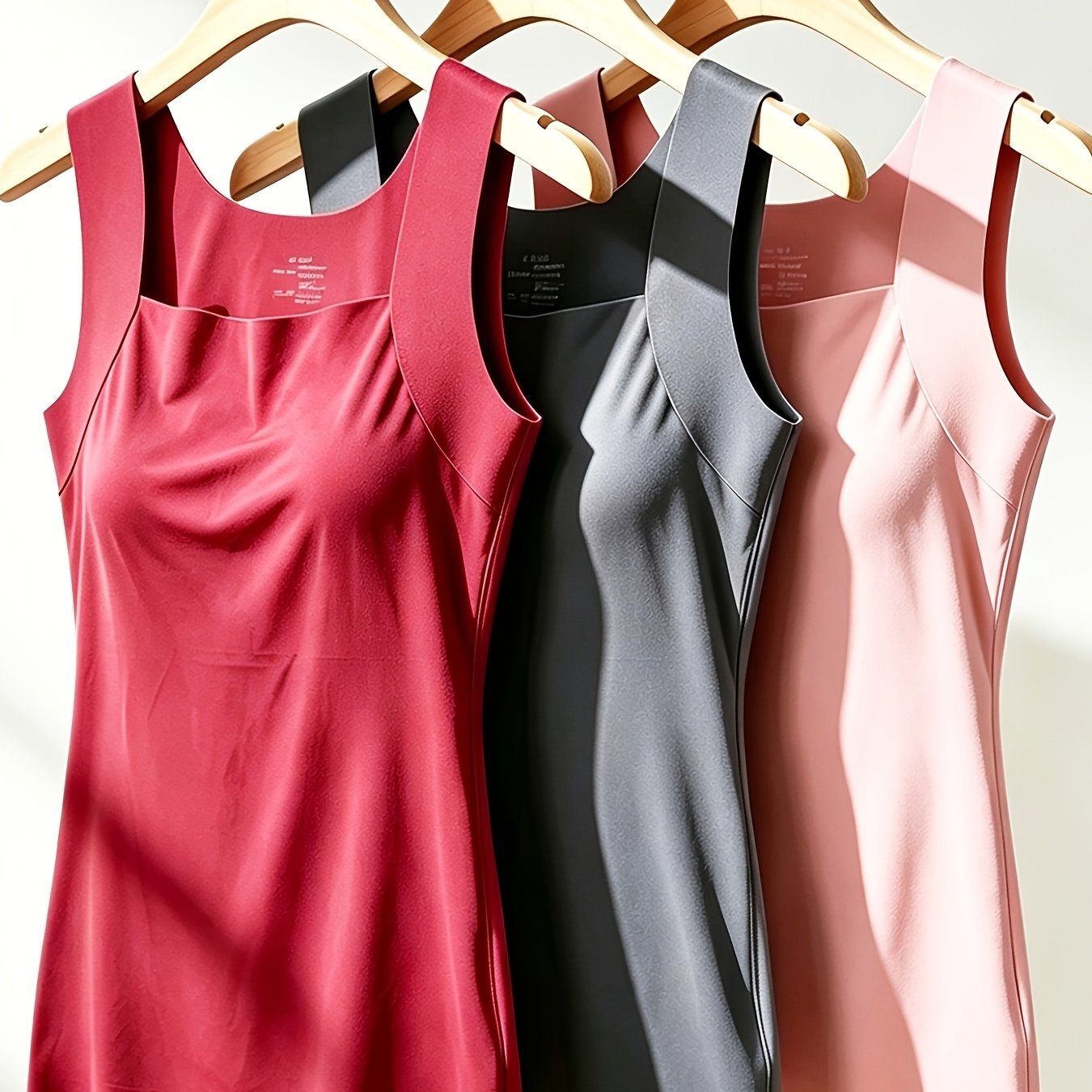 3pcs All Seasons Style Women'S Camisole, New Innerwear for Layering Or Wearing Alone with Built-In Pads