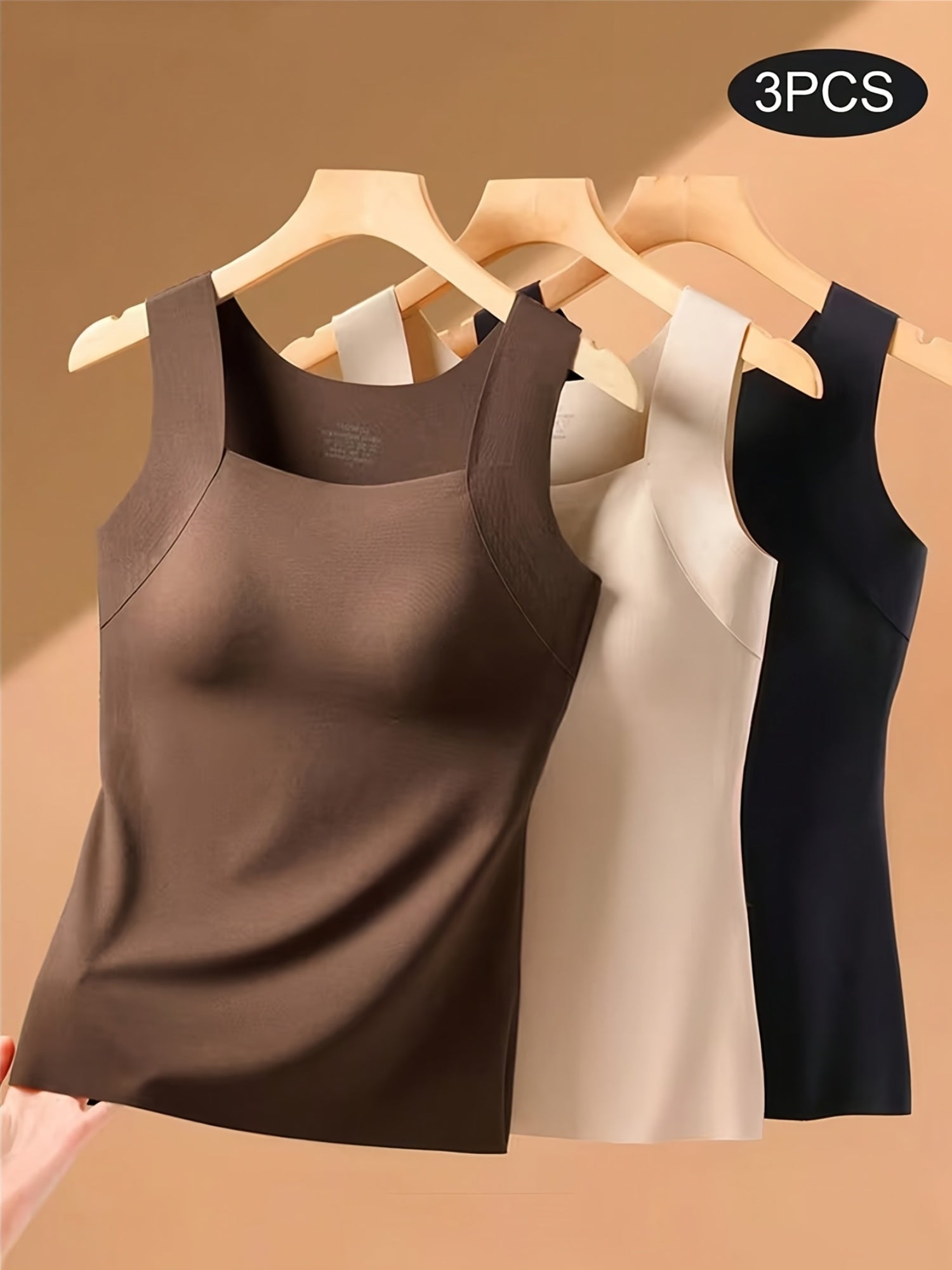 3pcs All Seasons Style Women'S Camisole, New Innerwear for Layering Or Wearing Alone with Built-In Pads