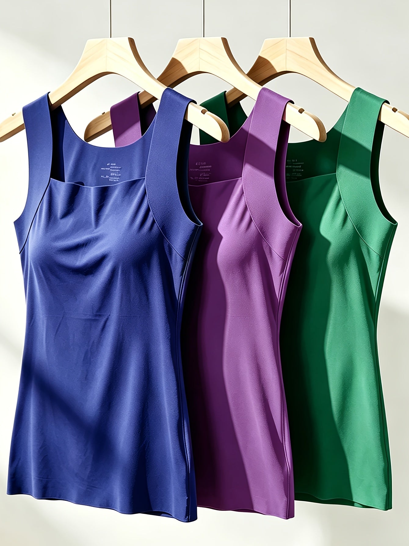 3pcs All Seasons Style Women'S Camisole, New Innerwear for Layering Or Wearing Alone with Built-In Pads