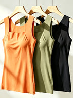 3pcs All Seasons Style Women'S Camisole, New Innerwear for Layering Or Wearing Alone with Built-In Pads